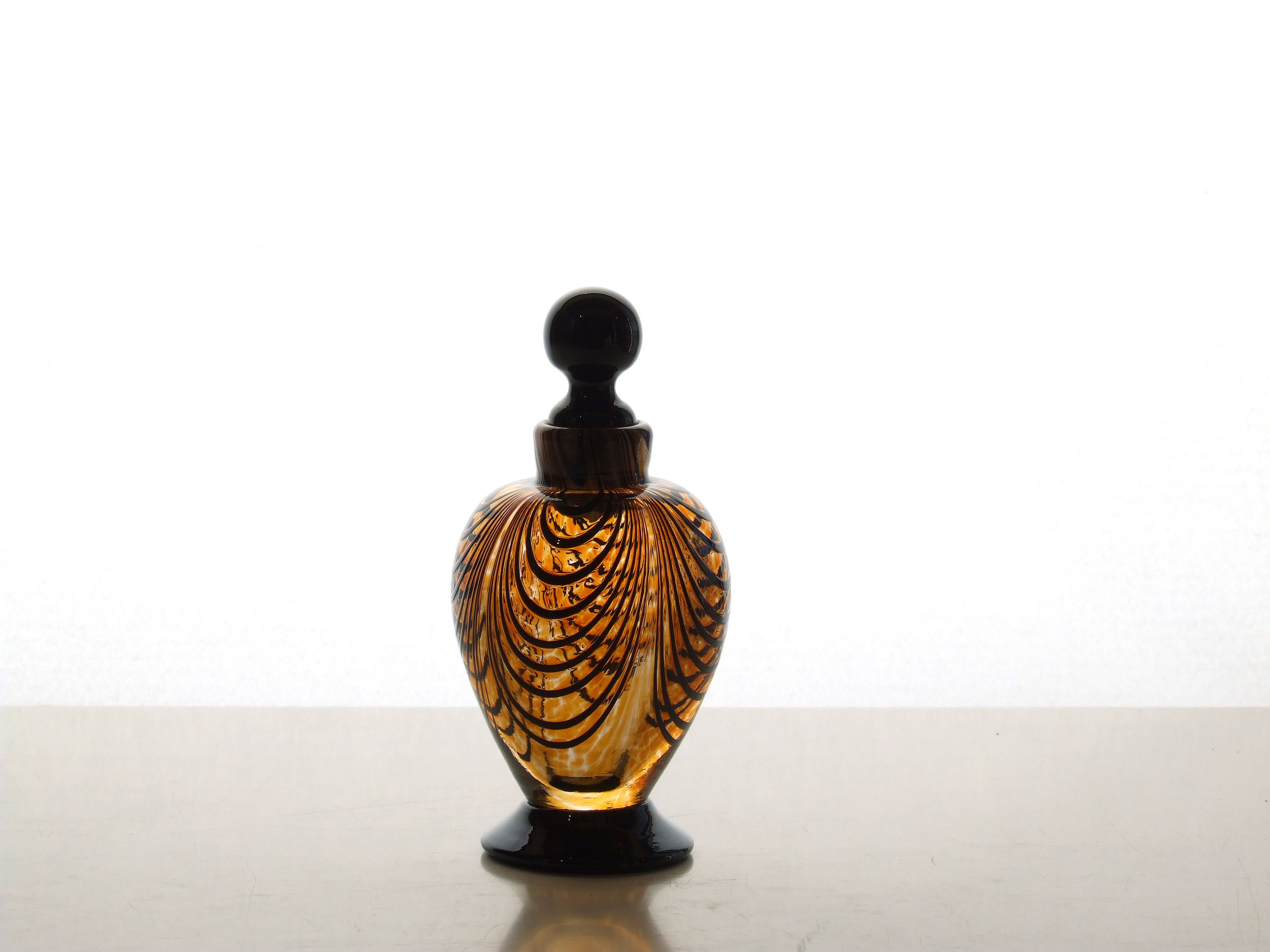 Small Amber Gadroon Bottle